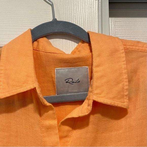 Rails Ellis Button Down Shirt In Papaya - Picture 5 of 6